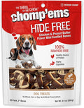 CHOMP 'EMS Chicken & Peanut Butter Hide Free Dog Chews - Rawhide Free Dog Treats - No Hide Alternative Chew Treat for All Life Stages, Bones, 2", 20 Count