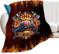 banonaty Firefighter Blanket Fire Fighter Throw Blanket Cozy Fleece Flannel Plush Bedding Fireman Gifts for Men Firefighters for Couch Sofa Bed Decor 60"X80"