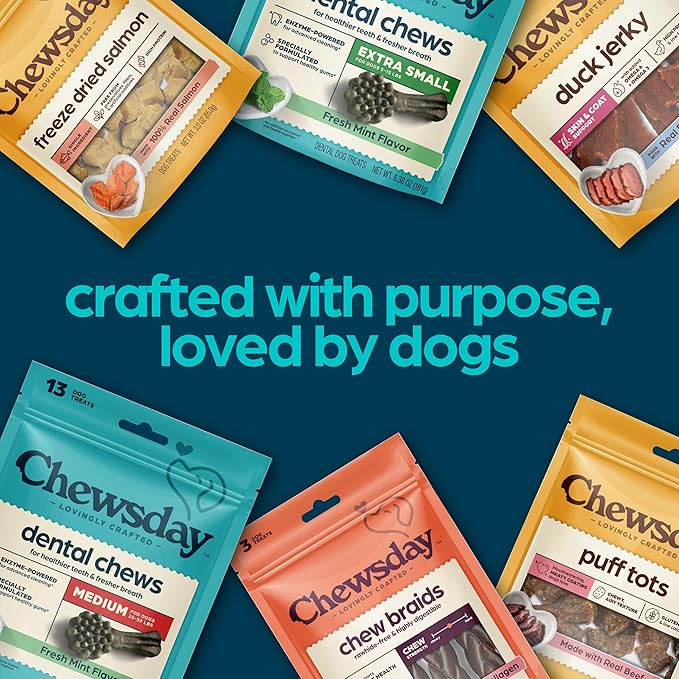 Chewsday Fresh Mint Flavor Dental Chews, Extra Small Dog Treats, 48 Count
