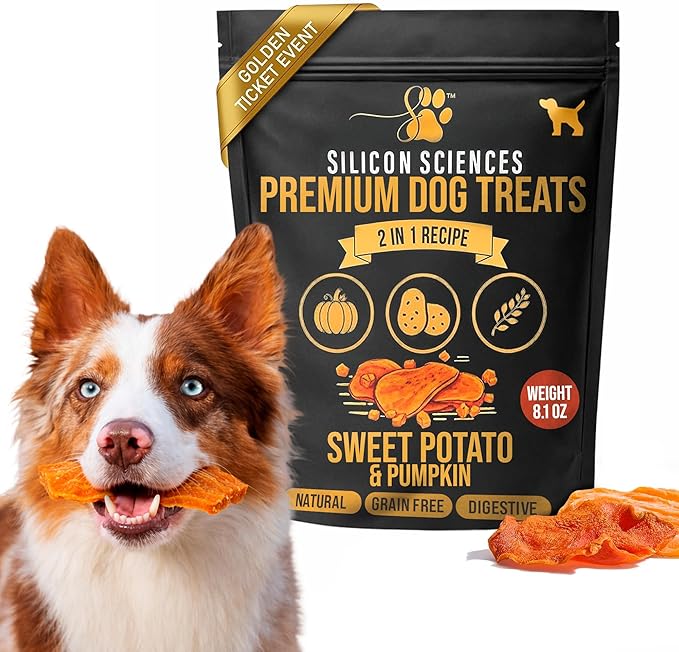 Premium Dog Treats with Nutritional Benefits – Sweet Potato & Pumpkin for Happy, Healthy Dogs - Grain-Free Natural Dog Chews for Digestion & Energy - Dog Snacks for Training & Rewards
