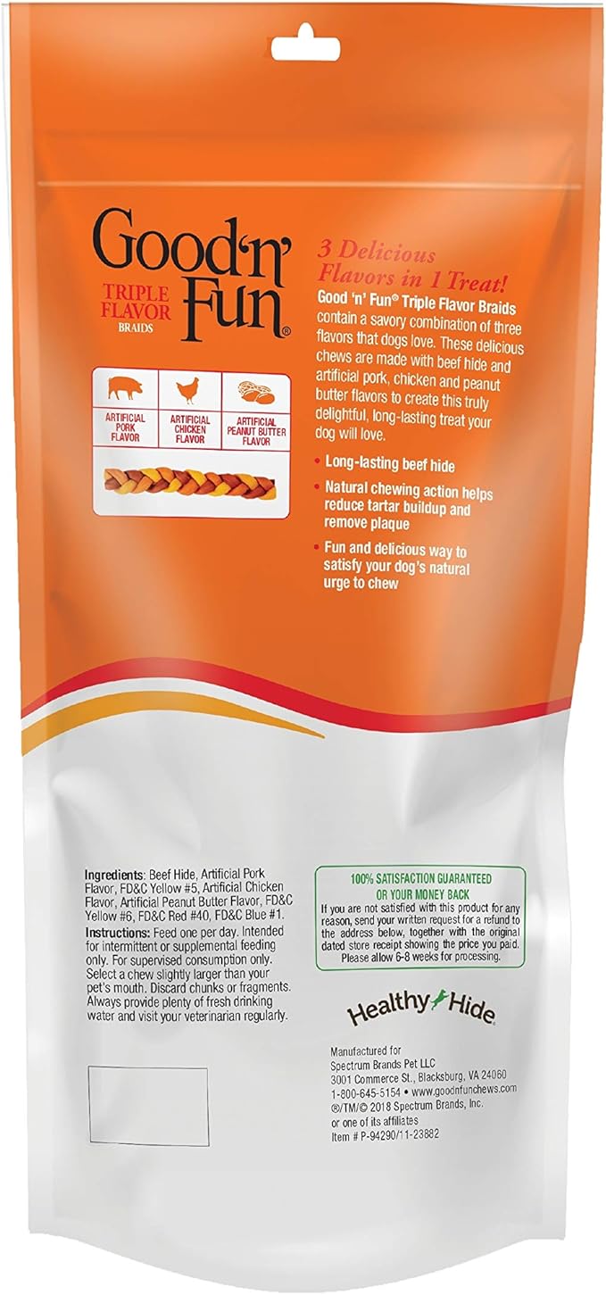 GOOD 'N' FUN Good ‘N’ Fun Triple Flavor Braids, 9.4 Ounce (Pack of 1)