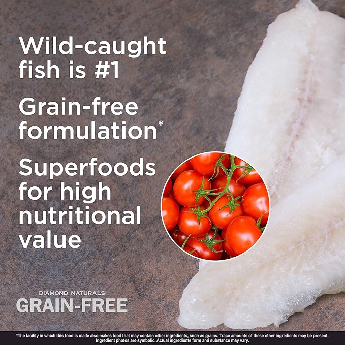 Diamond Naturals Grain Free Real Meat Recipe Premium Dry Dog Food With Real Fish 28Lb