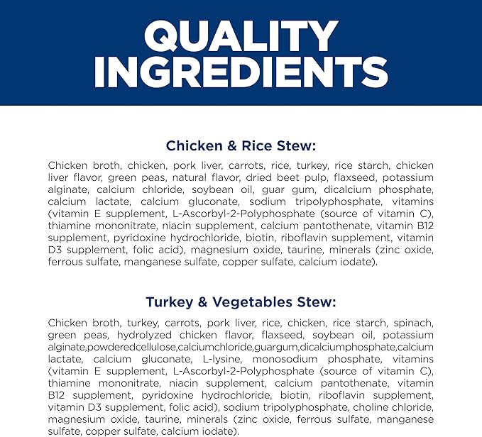 Hill's Science Diet Sensitive Stomach & Skin, Adult 1-6, Stomach & Skin Sensitivity Support, Wet Dog Food, Variety Pack: Chicken, Turkey Stew, 2.8 oz Pouch, Case of 12