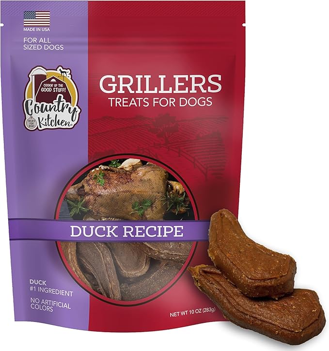 Country Kitchen Duck Grillers Dog Treats, High Protein, Low Fat, No Artificial Colors, 10 oz