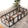 Acrylic Dog Playpen Indoor, Cloud Design Clear Dog Play Pen for Puppies and Small Dogs, Easy Assembly & Clean Puppy Pen (23.6", 16 Panels, Black)