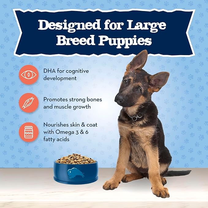 Blue Buffalo Baby Blue Natural Large Breed Puppy Dry Dog Food, Healthy Growth Formula with DHA, Chicken and Brown Rice Recipe, 24-lb Bag