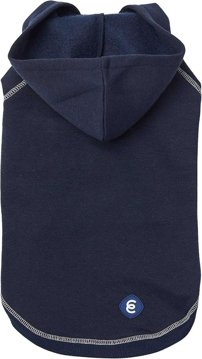 Blueberry Pet Essentials Dog Hoodie – 24 inch, Cotton‑Blend Sweatshirt with Hood, Midnight Blue, Machine‑Washable Small‑Dog Jersey