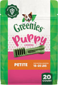 Greenies Veterinarian-Recommended Natural Dental Puppy Treats Petite Size, Dental Treats for Dogs, 12 oz. Pack, 20 Count
