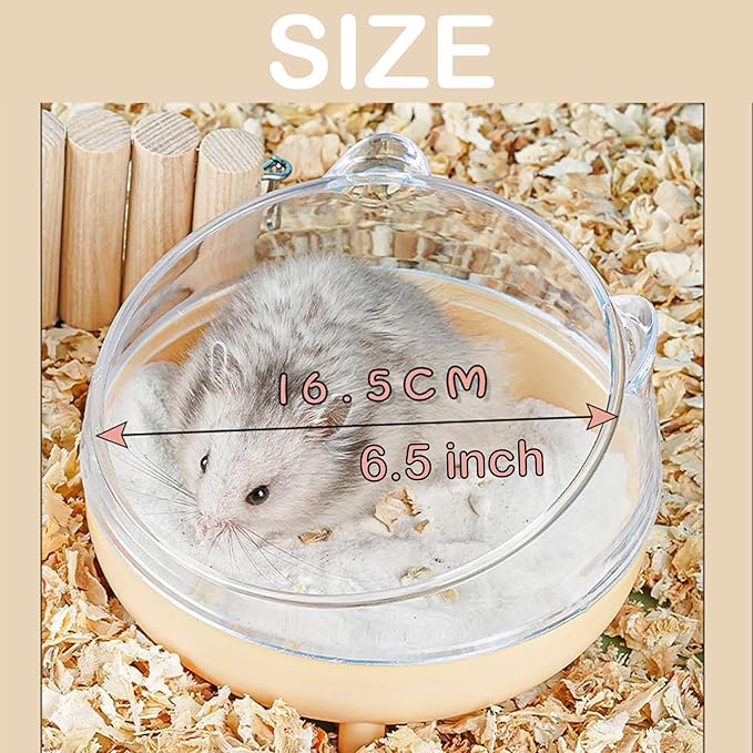 Meow&Woof Hamster Sand Bath Container, Large Sandbox Toilet Gerbil Batheoom, Tiny Chinchilla Dust Bathtub Sand Bath Box for Hamster Cage Accessories 6.5 Inch-Dark Green