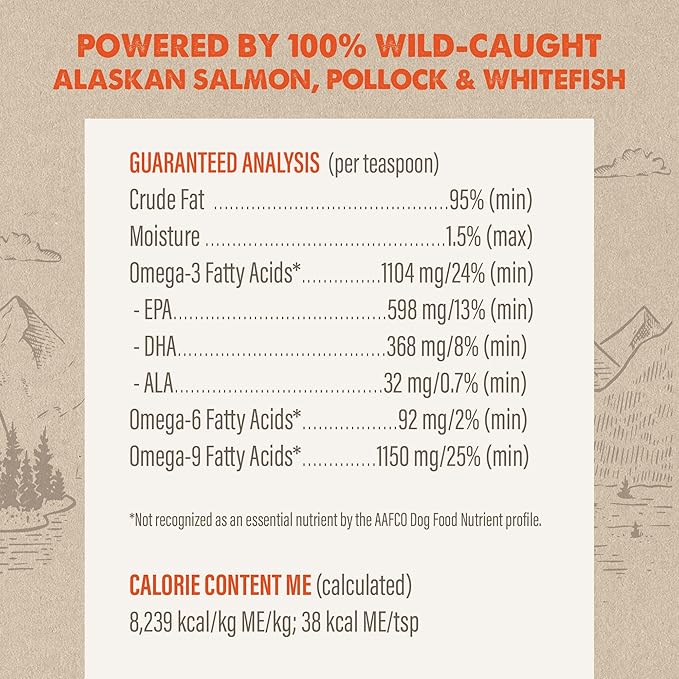 Grizzly Salmon Oil Cat Food Supplement Omega 3 Fatty Acids, 4 oz