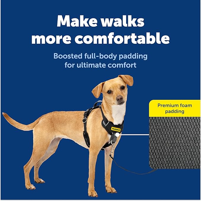 PetSafe Easy Walk Comfort No-Pull Dog Harness Full-Body Padding - Better Walks on the First Use - 5 Points of Adjustment X-Small, Black