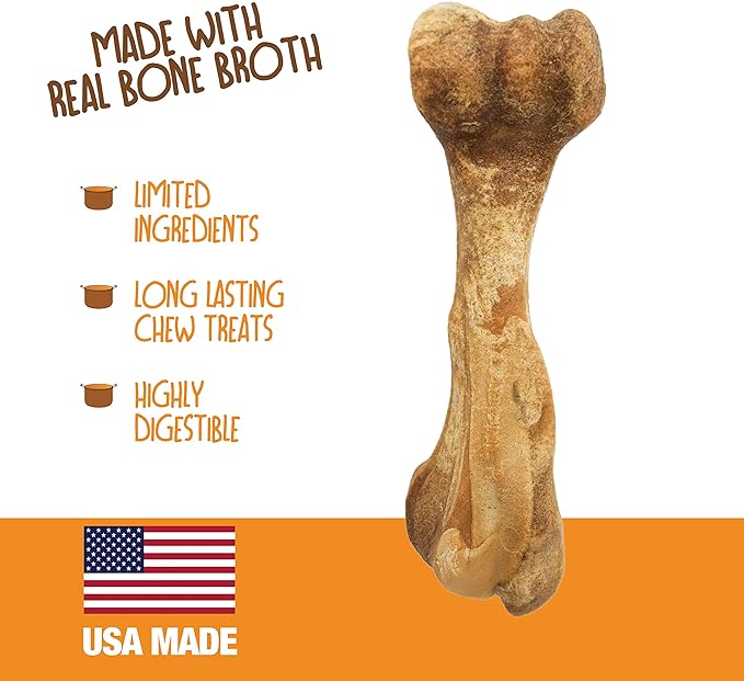 Nylabone Healthy Edibles Broth Bone Natural Dog Chews Long Lasting Treats Ham Flavor Large/Giant - Up to 50 lbs. (1 Count) (Pack of 2)