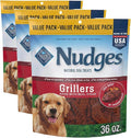 Blue Buffalo Nudges Grillers Natural Dog Treats with Real USA Beef, Made in the USA, Steak, 36-oz Bag (Pack of 3)