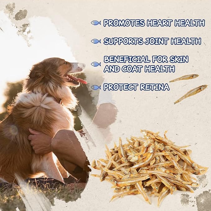 PAWUP Dried Whole Fish Dog Treats, High Protein & Omega-3 for Skin & Coat, Training Rewards for Small & Medium Dogs, Grain Free, 8 oz