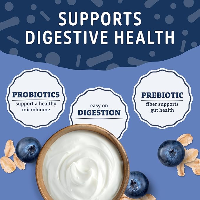 Natural Balance Yo-Gut Bites Crunchy Dog Treats with Real Oats & Blueberries, Greek Yogurt Drizzle, Probiotics for Digestive Support, 10oz Bag