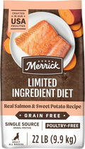 Merrick Limited Ingredient Diet Grain Free Dry Dog Food, Premium And Healthy Kibble, Salmon And Sweet Potato - 22.0 lb. Bag