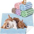 Hahafelt 5 Pcs Waterproof Guinea Pig Fleece Bedding Blankets Absorbent Guinea Pig Cage Liner Washable Small Animal Pee Pad Reusable Pet Blanket Wash Cloth Bedding Mat Pad (Multi Colors,18 x 24 Inch)