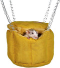 Rat Bed, Sugar Glider Hammock, Rat Bed for Cage, Guinea Pig Hanging Basket Warm Bed, Sugar Glider Pouch Hanging Bed, Small Animals Removable Nest Mat for Hamster, Syrian Hamster (Yellow)