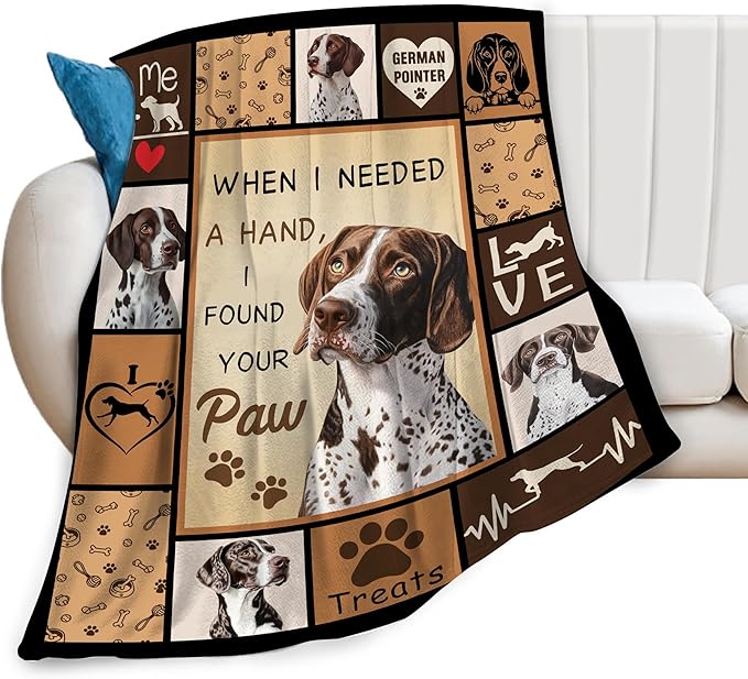German Shorthaired Pointer Gifts, Dog Throw Blanket, German Shorthaired Pointer Stuff for Women Boys Girls Men Lover Adult Cozy Fleece Flannel Bedding Animal Plush for Couch Sofa Bed 60"X50"