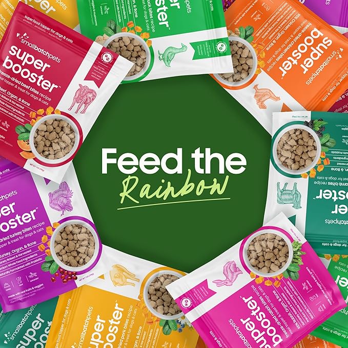 smallbatch Freeze Dried Dog Treats, Superfood Food Topper Lamb Bites for Dogs & Cats, Probiotics, Organic Ingredients, High Protein, Grain Free Healthy Treat or Food Topper, Made in The USA, 7 oz Bag