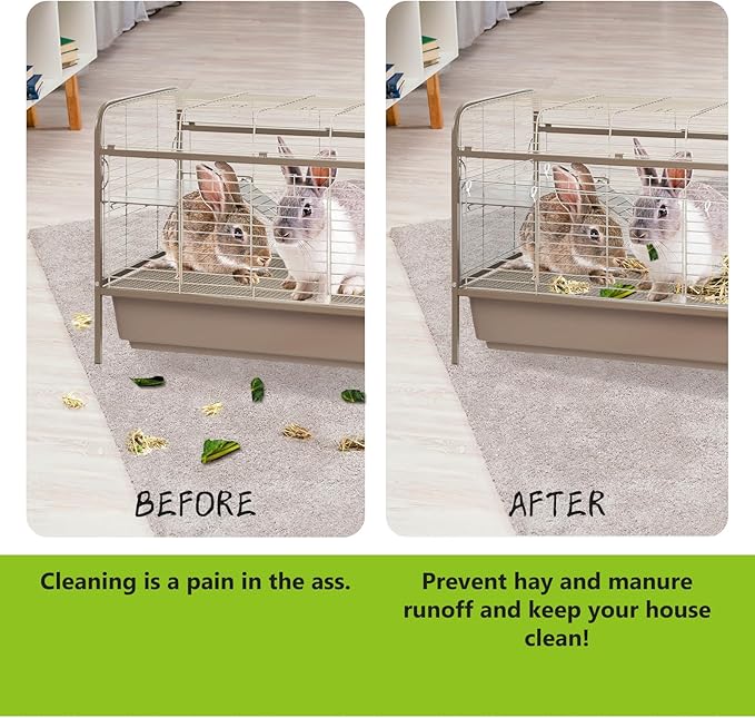 UNIFAMILY 10Pcs Flexible 0.8mm Pet Cage Guard Liners Clear, 14”×4.5” Guinea Pig Cage Side Lining,Scatter Guard for Cage, Rabbit Urine Guard Sheet, Cage Liner Protection,Small Animal Cage Accessories