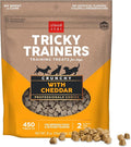 Cloud Star Tricky Trainers Crunchy Dog Training Treats 8 oz Pouch, Cheddar Flavor, Low Calorie Behavior Aid with 450 treats.