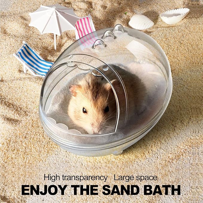 lazYYzal Hamster Bathroom,Hamster Bathtub Box,dust Bath for Hamster,Hamster Sand Bath Container,Hamster Bath,Hamster Bathing Bowl,Transparent Hamster Bathtub Toilet for Hamster Accessories (S)