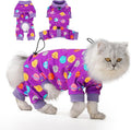 Sticky Hair Cat Clothes, Anti-Shedding Cat Pajamas, Post-Surgery Recovery Onesie, Soft Breathable, Prevents Licking & Scratching Wounds, Warm Cats Sweater, Sphynx Cats Clothing- Purple L