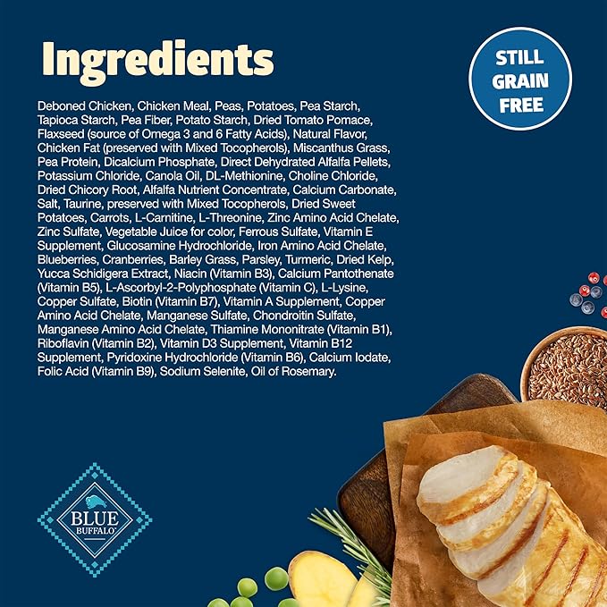 Blue Buffalo Freedom Grain-Free Healthy Weight Dry Dog Food, Complete & Balanced Nutrition for Adult Dogs, Made in the USA with Natural Ingredients, Chicken & Potatoes, 24-lb Bag