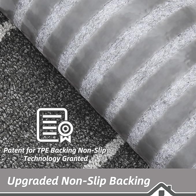 BEQHAUSE Stair Treads for Wooden Steps Non Slip Washable Carpet Stair Treads with Reusable Residue Free Backing Soft Polyester Stair Mats Indoor for Kids Elders and Dogs 9”x28”,4pcs,Dark Grey