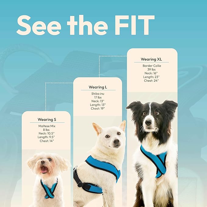 Gooby Comfort X Harness Dual Snap Mesh in Dog Harness - Ocean, X-Large
