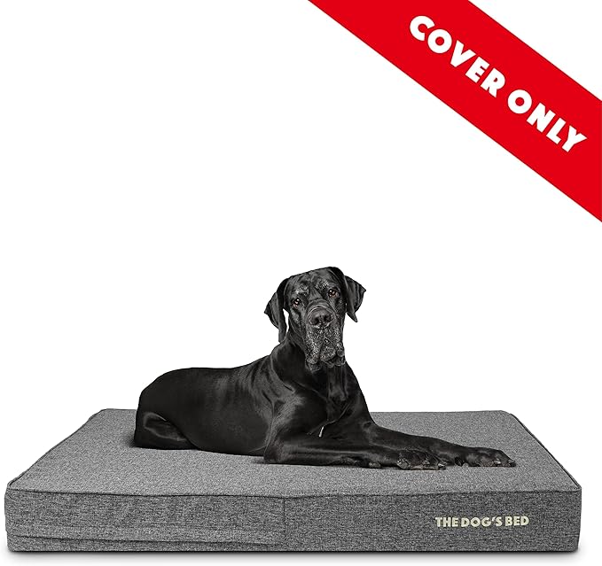 The Dog’s Bed Replacement Outer Cover, Linen Fabric, Grey Linen, XXL, 6-Inch