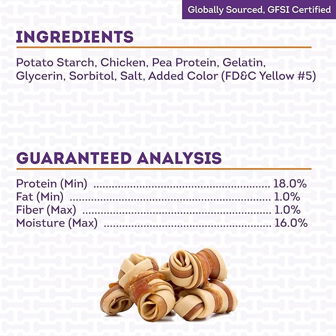 IncrediChews Bone w/Chicken Meat Wrap Dog Chew Treats - 6 Count/1 Pack