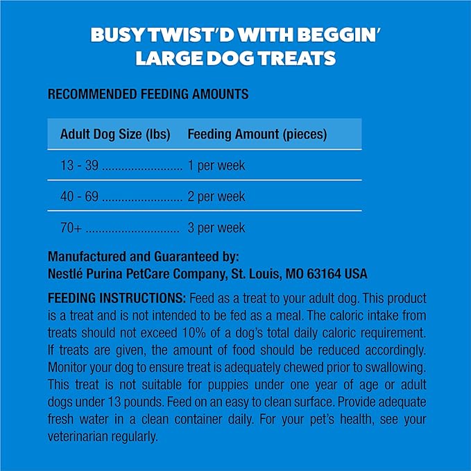 Purina Busy with Beggin’ Twist’d Adult Dog Chew Bone Treats - (Pack of 6) 2 ct. Pouches