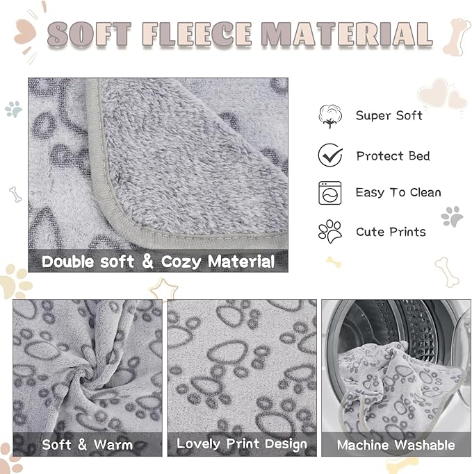 6 Pack Guinea Pig Cage Liner, Washable Fleece Guinea Pig Blankets Bedding Accessories, Flannel Throw Warm Sleep Mat, Pet Pee Pads for Small Animal Hamster Rabbit Puppy Cat, 24x16 Inch