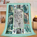 White Tiger Throw Blanket White Tiger Stuff Gifts for Kids Girls Boys Adults Women Men Soft Cozy Warm Plush Fluffy Fuzzy Fleece Blanket Decor 40''X50''