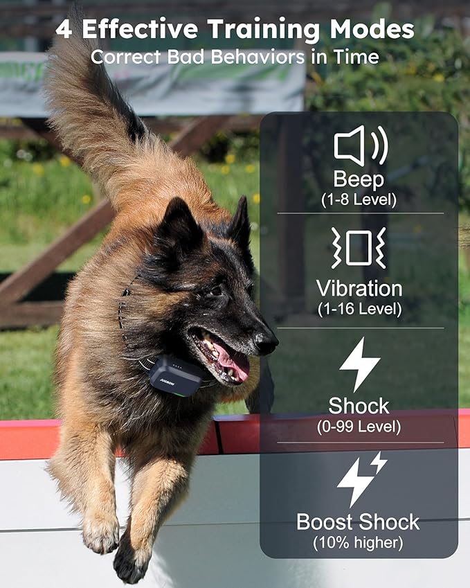 Jugbow Dog Shock Collar 2 Dogs (10-120Lbs) - 4200FT Dog Training Collar with Remote IPX7 Waterproof Electric Collar with 4 Training Modes, Rechargeable e-Collar for Lager Medium Small Dog (NBU)