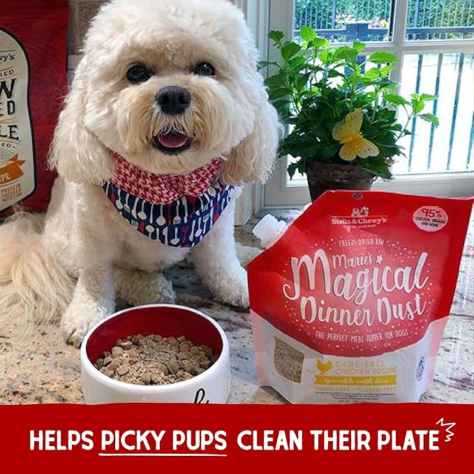Stella & Chewy's Freeze-Dried Raw Marie's Magical Dinner Dust - Premium Chicken Dog Food Topper with Organic Fruits & Vegetables - Perfect for Picky Eaters - 7oz