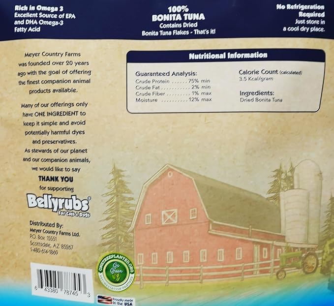 Bonita Tuna Flakes for Cats and Dogs 4.25oz | Premium Dried Tuna Cat Treat | All-Natural Gluten & Grain Free Tuna Flake Treats | Healthy High Protein Pet Training Chews | Made in USA