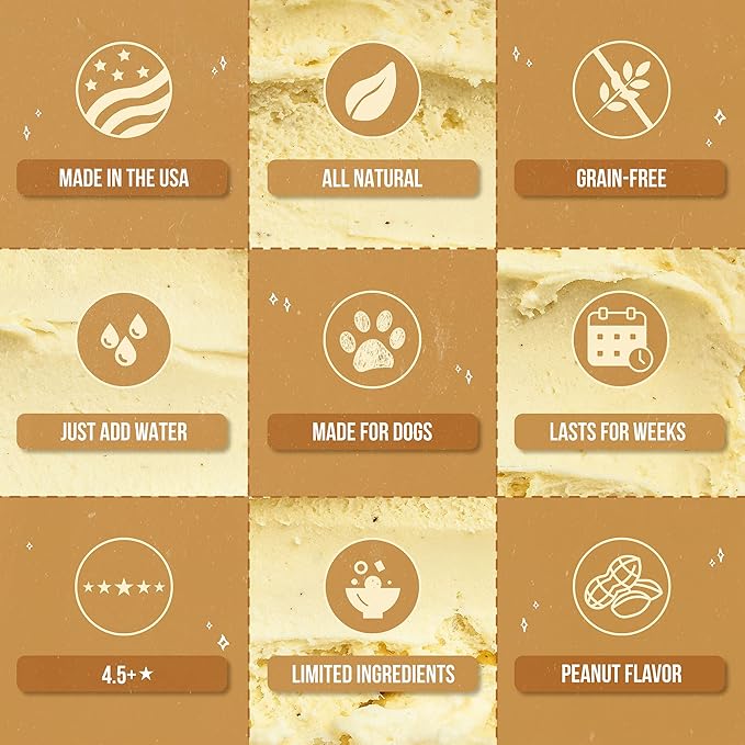 Puppy Cake Hoggin' Dogs Ice Cream Mix - Just Add Water and Freeze, No Sugar Added, Gifts for Dogs, All Natural, Peanut Flavor, 4.65 oz - Made in USA