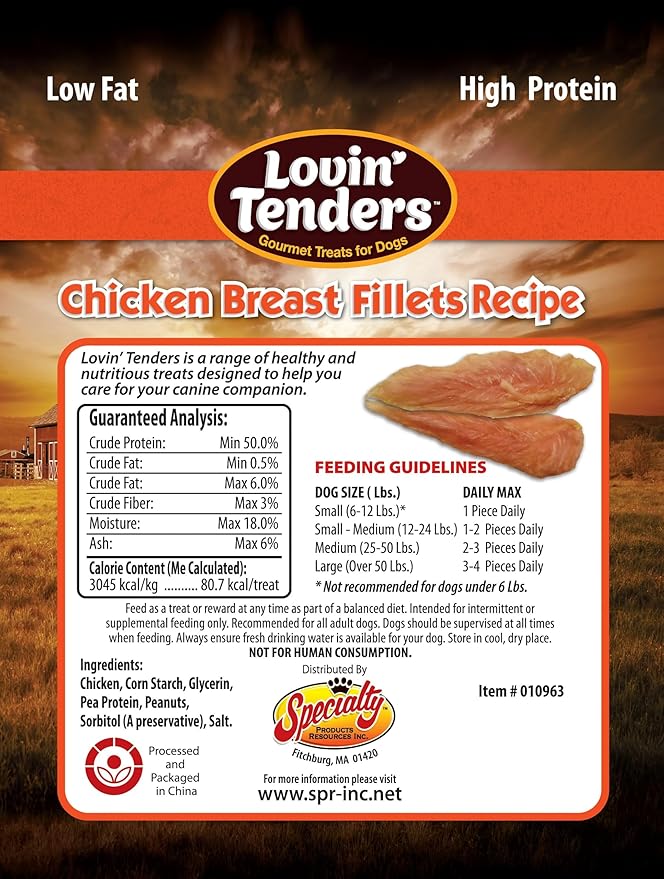 Lovin Tenders Chicken Breast Fillets Dog Treats (2 Pack - 7 oz per Pack)