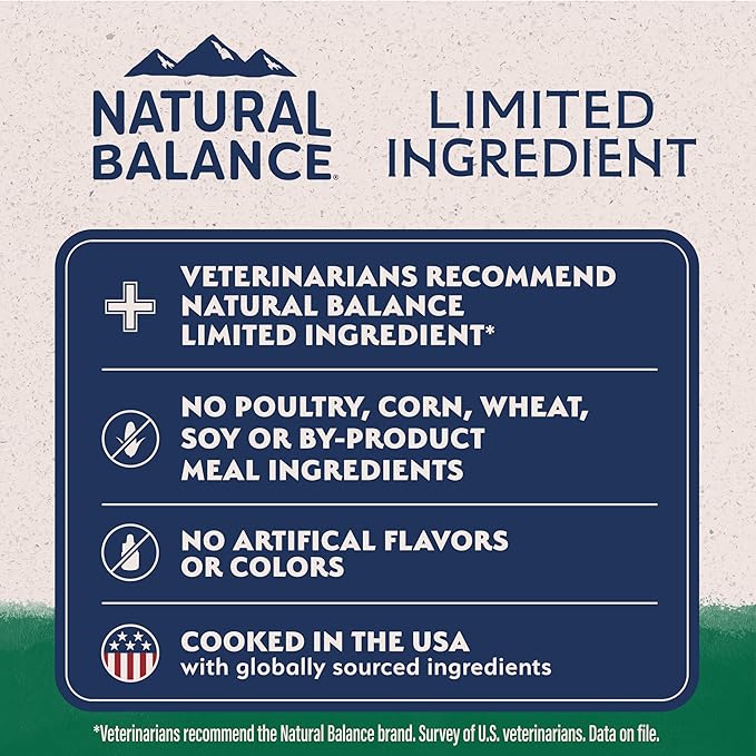 Natural Balance Limited Ingredient Small-Breed Adult Dry Dog Food with Healthy Grains, Lamb & Brown Rice Recipe, 12 Pound (Pack of 1)