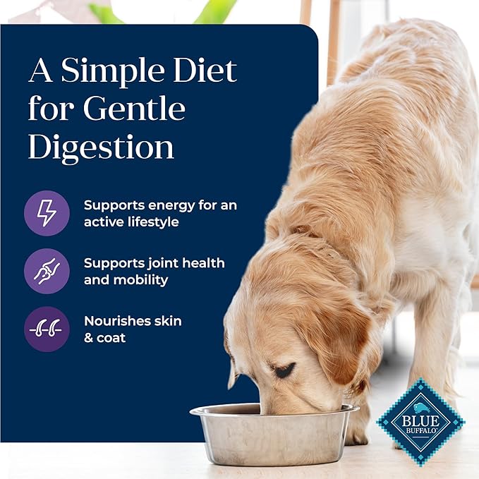 Blue Buffalo Basics Senior Dry Dog Food, Skin & Stomach Care, Limited Ingredient Diet, Turkey Recipe, 24-lb Bag