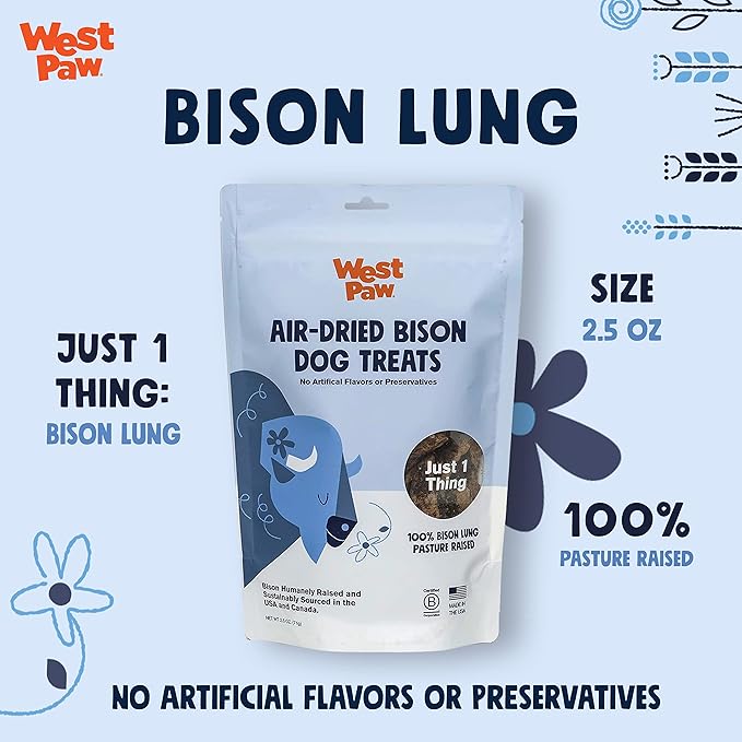 WEST PAW Bison Lung Dog Treats
