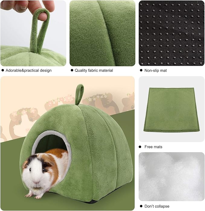 YUEPET Guinea Pig Bed 2 Pack - Washable Cage Accessories Small Animal Bed Hideout for Guinea Pig, Chinchilla, Hamsters, Hedgehog