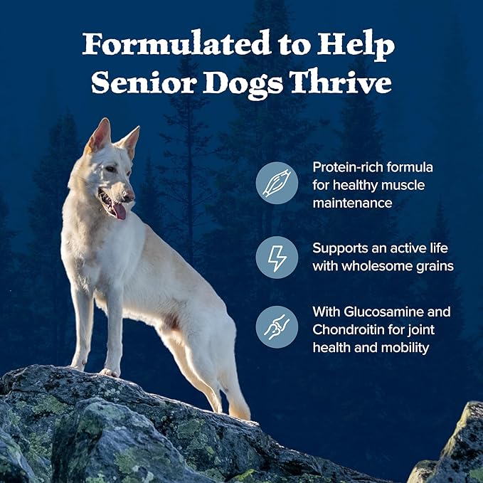 Blue Buffalo Wilderness High-Protein Senior Dry Dog Food, Made in The USA with Natural Ingredients Plus Wholesome Grains, Chicken, 4.5-lb. Bag
