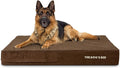 The Dog’s Bed Orthopedic Memory Foam Dog Bed for XL Dogs, Waterproof Washable Cover, Anti-Slip Base, Calming Surface – CertiPUR-Certified Foam, Brown Plush, 6 Inch Thick