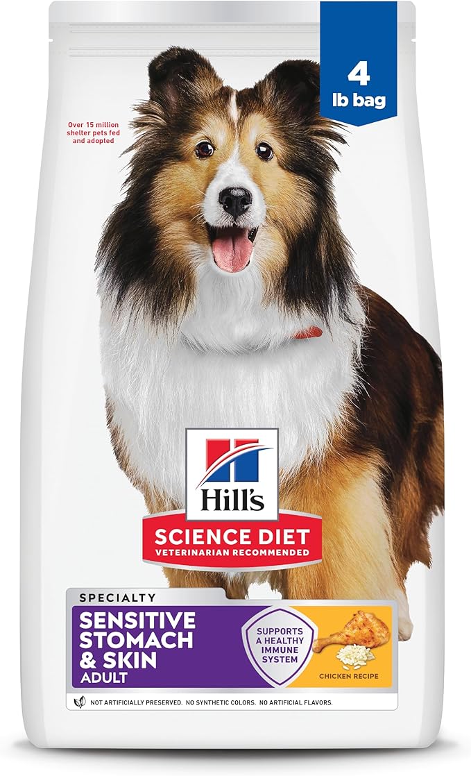 Hill's Science Diet Adult Sensitive Stomach & Skin Dry Dog Food, Chicken, 4 lb. Bag
