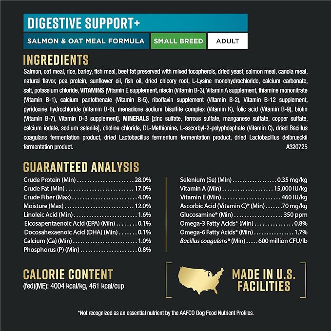 Purina Pro Plan AdvantEDGE Digestive Support Plus Small Breed Salmon and Oat Meal Formula Adult Dry Dog Food - 3.5 lb Bag
