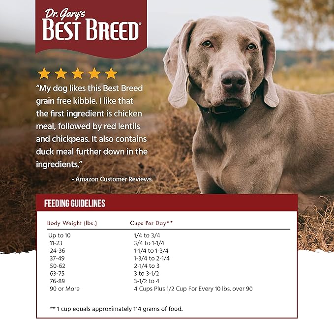 Dr. Gary's Best Breed Grain Free Ocean Recipe Slow-Cooked in USA, Natural Dry Dog Food for All Breeds and Sizes, 4lbs.